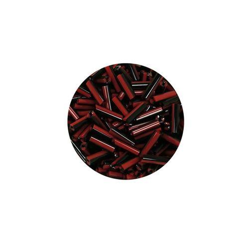 Uzun Boru Kesme Boncuk Çap 2mm Uzunluk 10 mm - 20 Gram - Kırmızı Siyah - BNC252