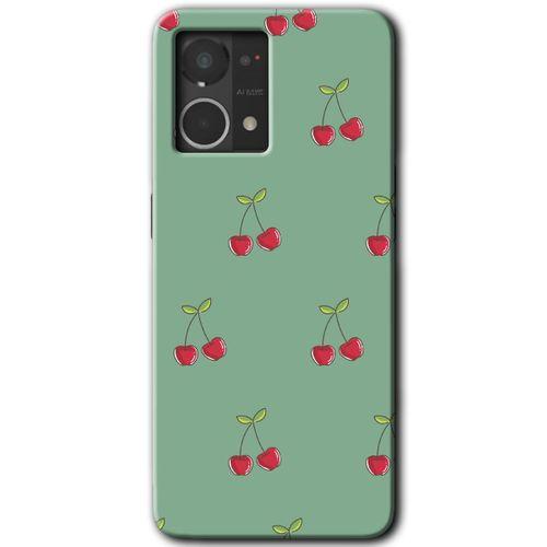 Oppo Reno 7 4G Kılıf HD Desen Baskılı Arka Kapak - Kiraz Berry