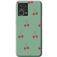Oppo Reno 7 4G Kılıf HD Desen Baskılı Arka Kapak - Kiraz Berry