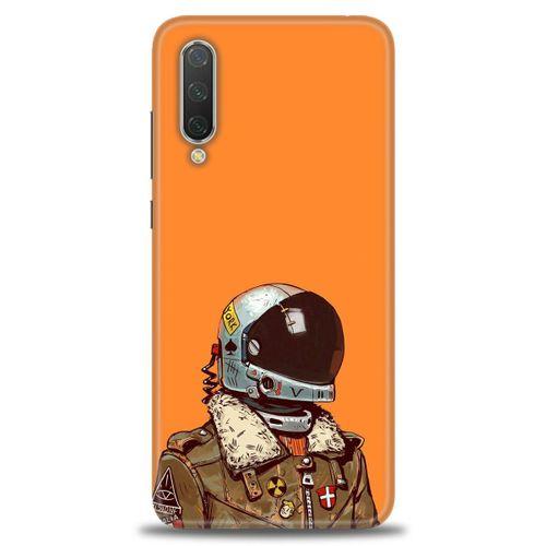 Xiaomi Mi 9 SE Kılıf HD Baskılı Kılıf - Turuncu Astronot + Tam Ekran Koruyucu