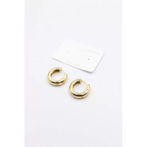 Taşlı Halka Küpe - Altın