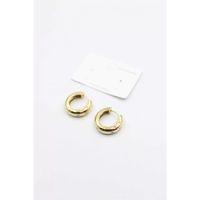 Taşlı Halka Küpe - Altın