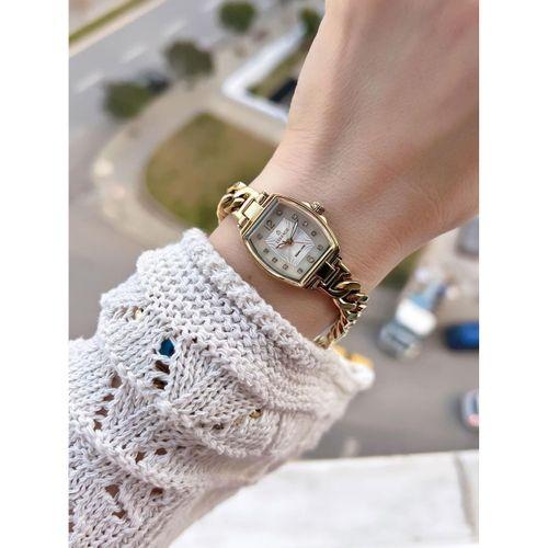 Essence Vintage Seri Küçük Köşeli Kasa Çelik Kararma Renk Atma Yapmaz Kadın Kol Saat+Bileklik 6968.1