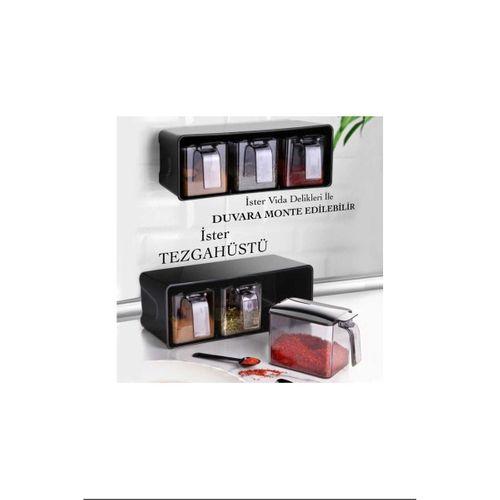 3 Lü Baharatlık Set Duvar Askılı Royaleks-L677