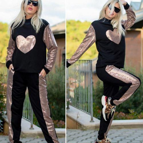 Kadın Uzun Kollu Yarım Balıkçı Yaka Pul Payet Detay Iki Iplik Ikili Takım