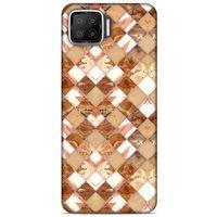 Mermer Desenli (24) Tema Darbe Emici Kılıf Kestane Oppo A73 Kılıf