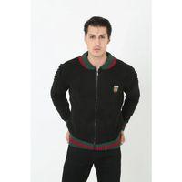 Erkek Tam Fermuarlı Triko Hırka - Siyah