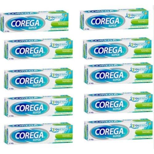 Corega Süper Diş Protezi Yapıştırıcı Naneli Krem 40 G 12 Adet