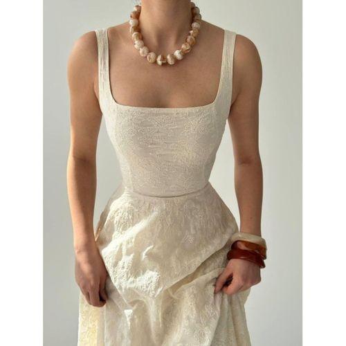 Cuper Çiçek Detaylı Elbise