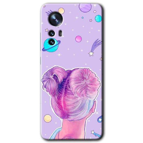 Xiaomi Mi 12 Kılıf HD Desen Baskılı Arka Kapak - Uzaylı Kız + Kırılmaz Cam