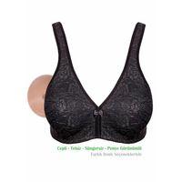 Alışveriş Meydanı Kadın Siyah (Dantelli) Penye Pamuk Cepli Protez Sütyen