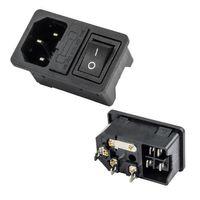PowerMaster IC-214A C14 Power Soket Erkek Anahtarlı+Fuseli Kulaksız UL Sertifikalı