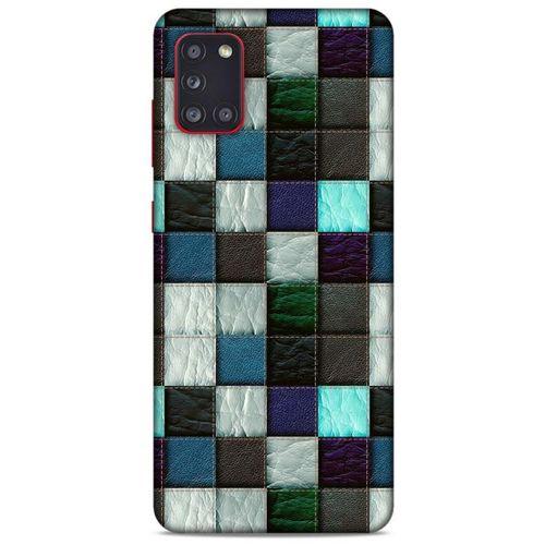 Samsung Galaxy A31 Kılıf Patchwork (46) Core Armor Kılıf Gri Cam Göbeği