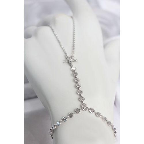 Gümüş Renk Pirinç Zirkon Taşlı Deniz Yıldızı Model Şahmeran