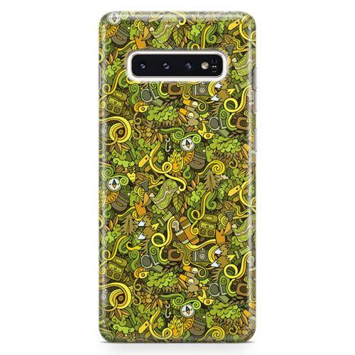 Samsung Galaxy S10 Plus Kılıf Avcılık Doodle Arka Kapak Koruma Desenli Full Koruyucu