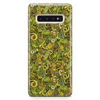 Samsung Galaxy S10 Plus Kılıf Avcılık Doodle Arka Kapak Koruma Desenli Full Koruyucu