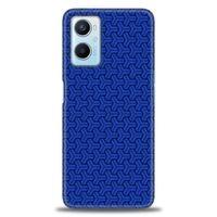 Oppo A96 4G Kılıf HD Baskılı Kılıf - Mavi Örüntü + Tam Ekran Koruyucu