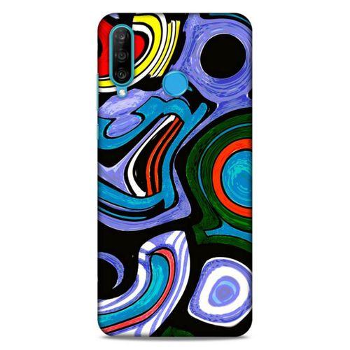 Lopard Huawei P30 Lite Uyumlu Kılıf Soyut Sanat (25) Baskılı Antişok Kapak