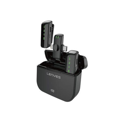 Lenyes LM203 2in1 Type-C ve Lightning Portlu Kablosuz Yaka Mikrofonu