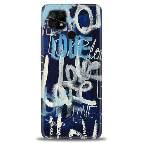 Xiaomi Redmi 10C Kılıf HD Baskılı Kılıf - Love Mavi + Tam Ekran Koruyucu