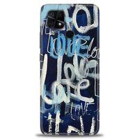 Xiaomi Redmi 10C Kılıf HD Baskılı Kılıf - Love Mavi + Tam Ekran Koruyucu