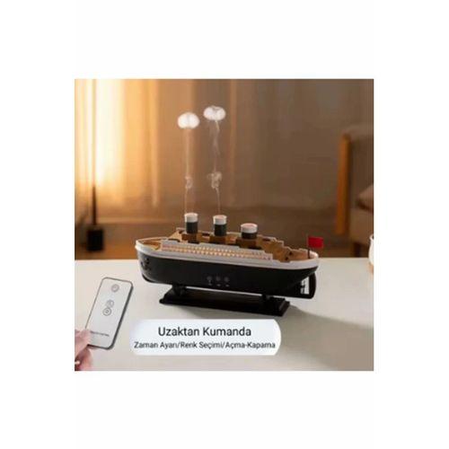 Titanic Gemi Hava Nemlendirici Işıklı Fonksiyonlu Buhar Makinesi Kumandalı