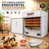 528 Yumurta Kapasiteli Endüstriyel Kuluçka Makinesi - 3 Çeşit Viyollu, Çıkım Sepetli + Isı Lambası Hediyeli