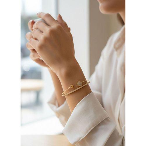 Yonca Model Pirinç Gold Renk Kadın Bileklik