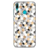 Mermer Desenli (50) Tema Shockproof Kılıf Koyu Gri Huawei Y7 2019 Kılıf