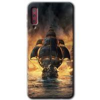 Galaxy A7 2018 Kılıf HD Desen Baskılı Arka Kapak - Siyah İnci + Kırılmaz Cam