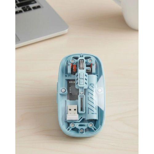 Bluetooth 5.2 Ve 2.4g Usb Kablosuz Mouse Pilli Mavi Tasarım