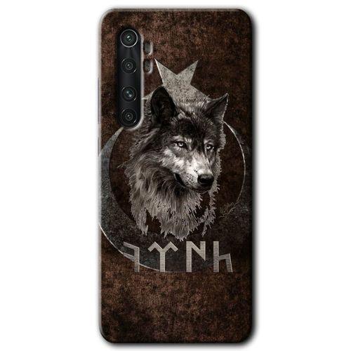 Xiaomi Mi Note 10 Lite Kılıf HD Desen Baskılı Arka Kapak + Temperli Cam - Bozkurt Göktürk