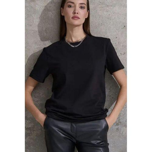 Unisex Kısa Kollu Bisiklet Yaka Basic Viskon Bluz