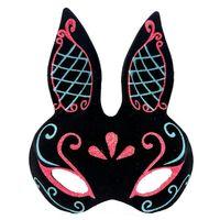 Siyah Mavi Kırmızı Tavşan Maskesi