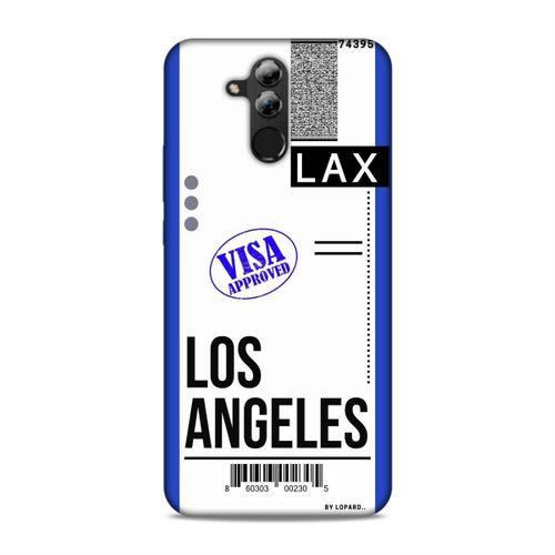Huawei Mate 20 Lite Kılıf Uçak Bileti Los Angeles Arka Kapak Koruma Desenli Full Koruyucu