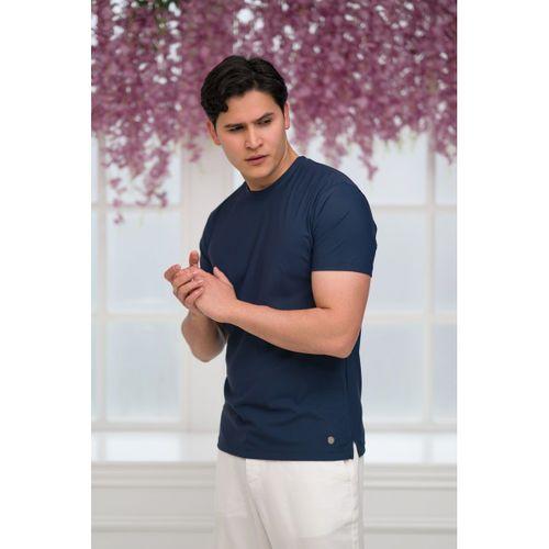 Slimfit Lyocell Kumaş Likralı Küçük Armürlü Bisiklet Yaka T-shirt