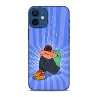 Apple iPhone 12 Mini Kılıf Depresyon (32) Soft Silikon Kılıf Turuncu Kahve