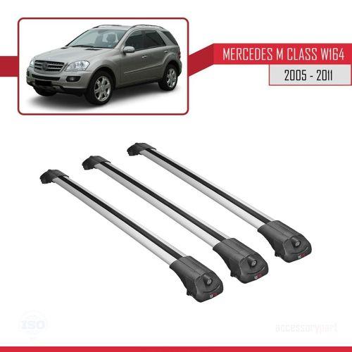 Mercedes M Class (W164) 2005-2011 Arası ile uyumlu ACE-1 Ara Atkı Tavan Barı GRİ 3 ADET BAR
