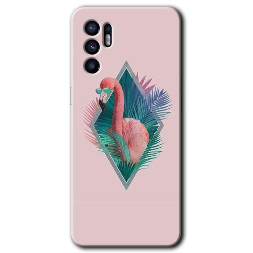 OPPO Oppo Reno 6 Kılıf HD Desen Baskılı Arka Kapak - Flamingo