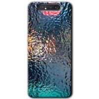 Samsung Galaxy A80 Kılıf HD Desen Baskılı Arka Kapak + Temperli Cam - Blur Cam