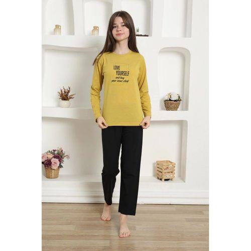 Kız Çocuk Penye Pijama Takım Sarı