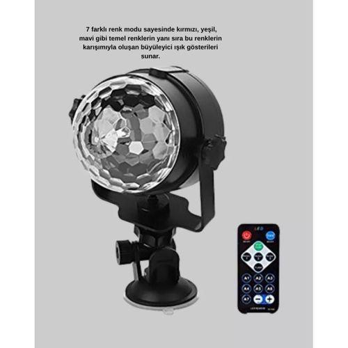 Müzik Ritmine Duyarlı Renkli Disko Topu – 7 Modlu Işıklı Parti Lambası