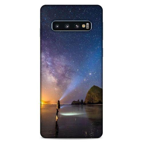 Lopard Samsung Galaxy S10 Uyumlu Kılıf Gece'S (21) Koruyucu Kapak Sarı Mavi