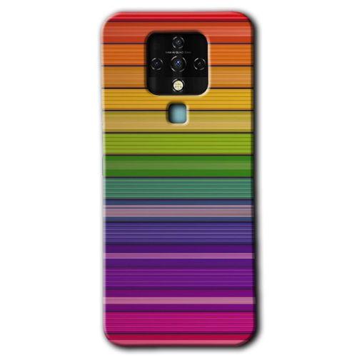 Tecno Camon 16 Kılıf HD Desen Baskılı Arka Kapak - Colorful Lines + Kırılmaz Cam