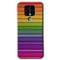Tecno Camon 16 Kılıf HD Desen Baskılı Arka Kapak - Colorful Lines + Kırılmaz Cam