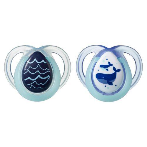 Tommee Tippee 2x Gece Emzik 0-6 Ay Turkuaz