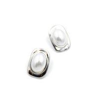 İnci Oval Küpe - Gümüş