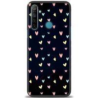 Realme C3 Kılıf HD Baskılı Kılıf - Mini Mini Kalpler + Tam Ekran Koruyucu