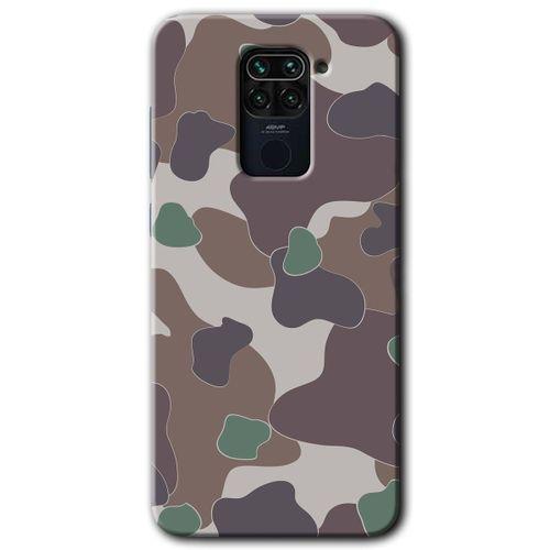 MRCİLETİSİM Xiaomi Redmi Note 9 Kılıf Baskılı Kapak - Kamuflaj 11 + 5D Tam Kaplayan Cam