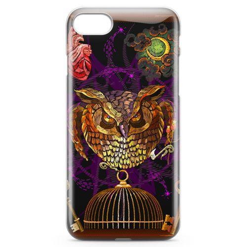 Apple iPhone 8 Kılıf Gotik Baykuş Arka Kapak Koruma Desenli Full Koruyucu